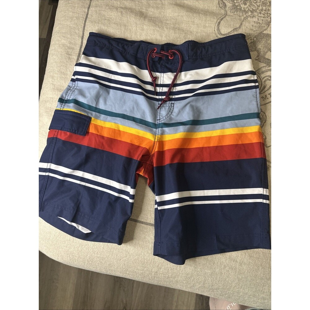 Striped mens swim trunks 32 W 8” Inseam Unbranded